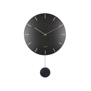 Melns sienas svārsta pulkstenis Karlsson Impressive, ø 20 cm