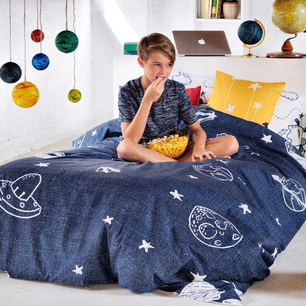 Vienguļamā kokvilnas bērnu gultas veļa 140x200 cm Starspace – Mr. Fox-image-4