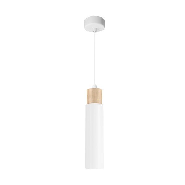 Balta/dabīga toņa piekaramā lampa ar metāla abažūru Claro – Candellux Lighting
