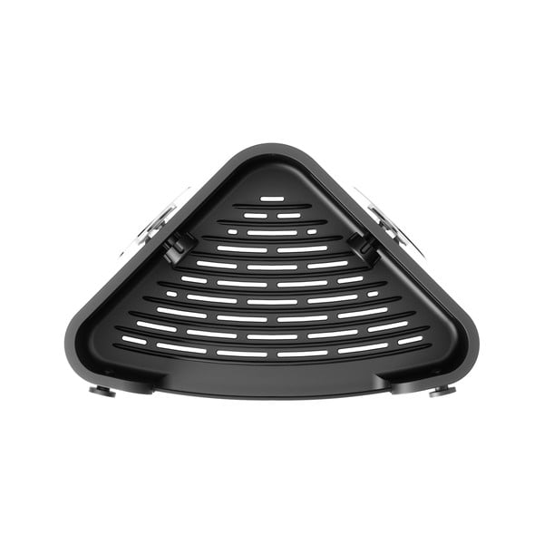 Melns plastmasas vannas istabas stūra plaukts ar uzstādīšanu bez urbšanas Flex Adhesive – Umbra-image-4