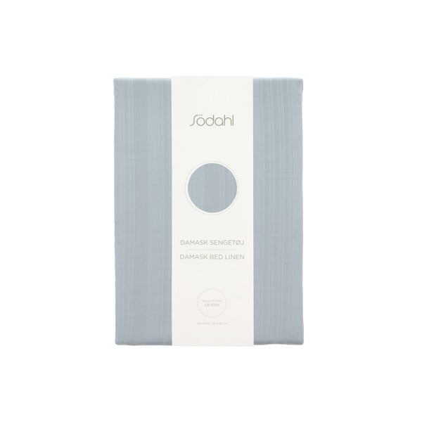 Gaiši zila vienguļamā damasta gultas veļa 140x220 cm Noble – Södahl-image-4