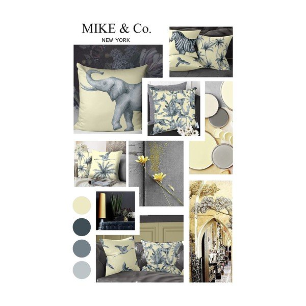 Dzelteni pelēka spilvendrāna Mike & Co. NEW YORK Honey, 30 x 51 cm-image-1