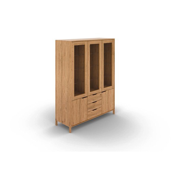 Dabīga toņa ozola masīvkoka vitrīna 140x188 cm Twig – The Beds-image-2