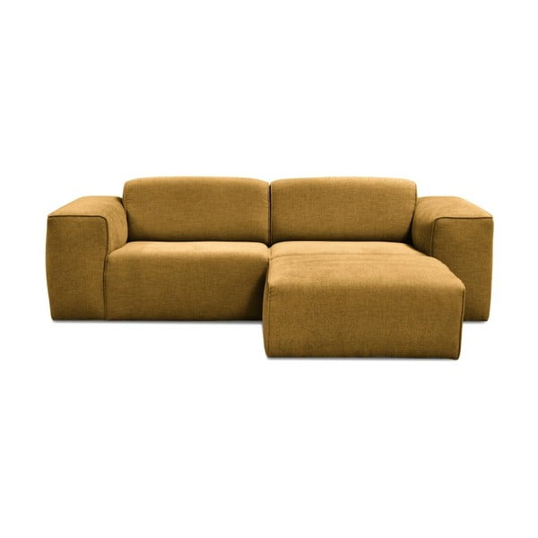 Dzeltens trīsvietīgs dīvāns ar pufu Cosmopolitan Design Phoenix