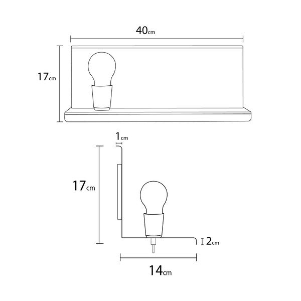 Zaļa sienas lampa ar plauktu Homemania Decor Shelfie2-image-4