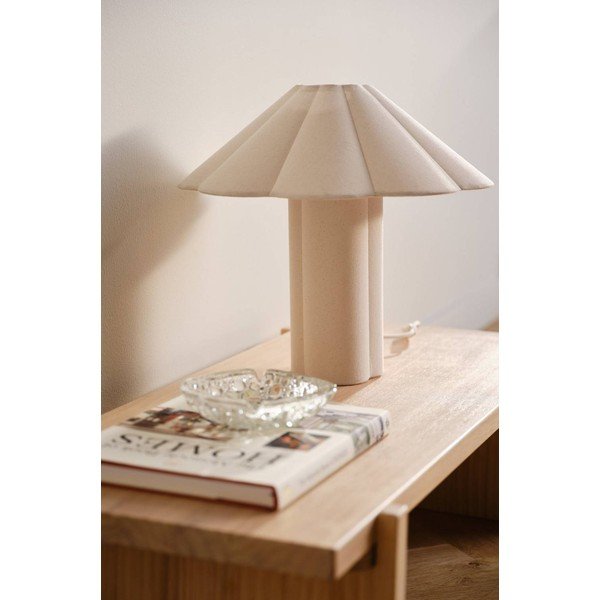 Krēmkrāsas lina galda lampa (augstums 38 cm) Gerd – Jotex-image-2