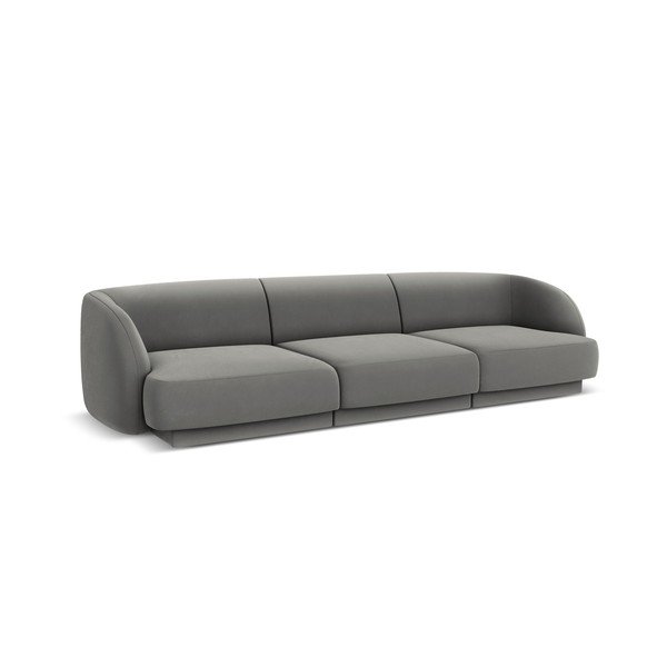 Pelēks samta dīvāns 259 cm Miley – Micadoni Home-image-2