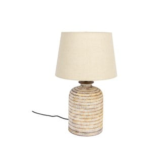 Bēša galda lampa ar lina abažūru Russel – Dutchbone