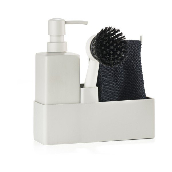 Gaiši pelēks plastmasas/silikona mazgāšanas līdzekļu turētājs Singles – Zone