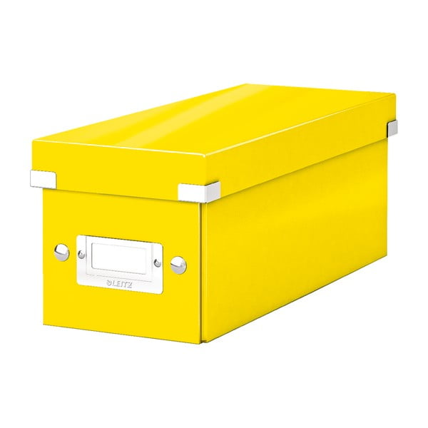 Dzeltena kartona uzglabāšanas kaste ar vāku 14x35x14 cm Click&Store – Leitz