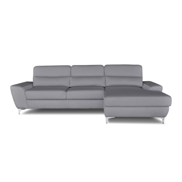 Gaiši pelēka stūra dīvāns-guļamā gulta Windsor & Co. Dīvāni Omega, labais stūris