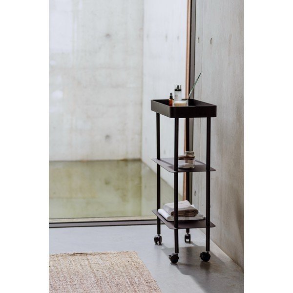 Bēšs metāla plaukts uz riteņiem 60x97x30 cm Nolle – noo.ma-image-4