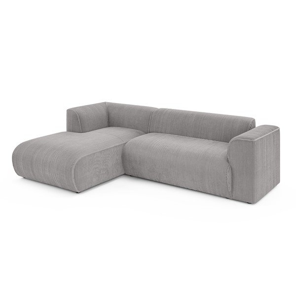 Gaiši pelēks velveta stūra dīvāns (ar kreiso stūri/ar zvilni) Merid  – Ropez-image-2