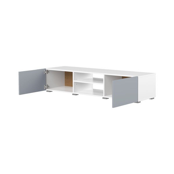 Balts/pelēks TV galdiņš 140x31 cm Podium – TemaHome-image-3