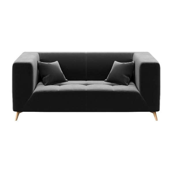 Tumši pelēks samta dīvāns MESONICA Toro, 187 cm