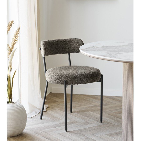 Brūns polsterēts pusdienu krēsls Badalona – House Nordic-image-1