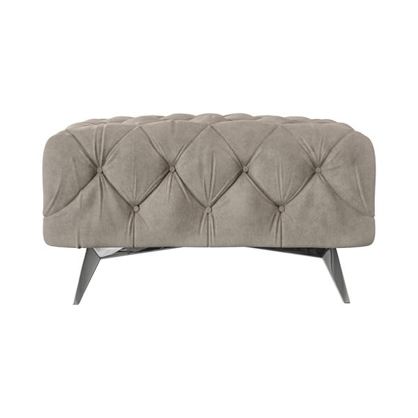 Pelēkbēšs samta kāju soliņš Chelsea – Ropez-image-3