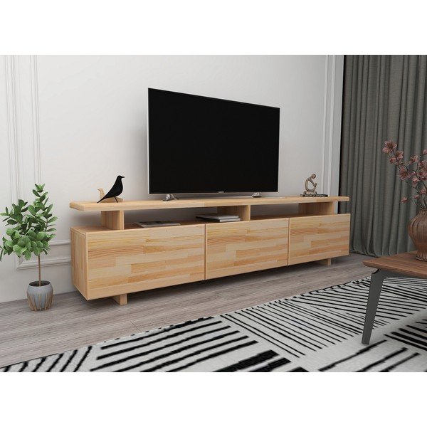 Dabīga toņa TV galdiņš no priedes koka 174x52 cm Natural – Kalune Design-image-1