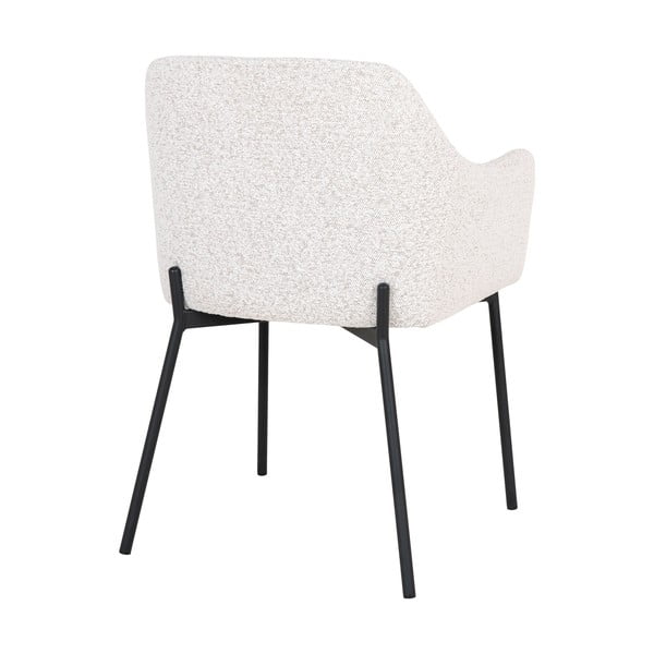 Balts polsterēts ēdamistabas krēsls ar roku balstiem Melilla – House Nordic-image-4