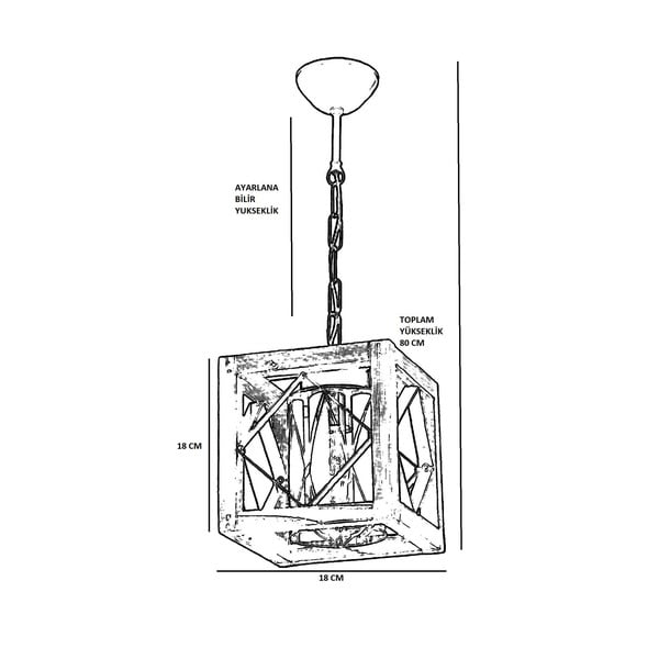 Brūna piekaramā lampa ar koka abažūru/ar metāla abažūru Zikzak Cam – Opviq lights-image-2