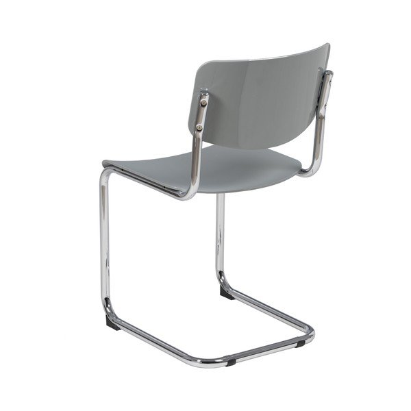 Pelēki pusdienu krēsli (4 gab.) Chrome – Ixia-image-4