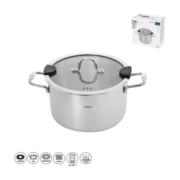 Nerūsējošā tērauda katls ar vāku 6,2 l Venice – Orion-image-3