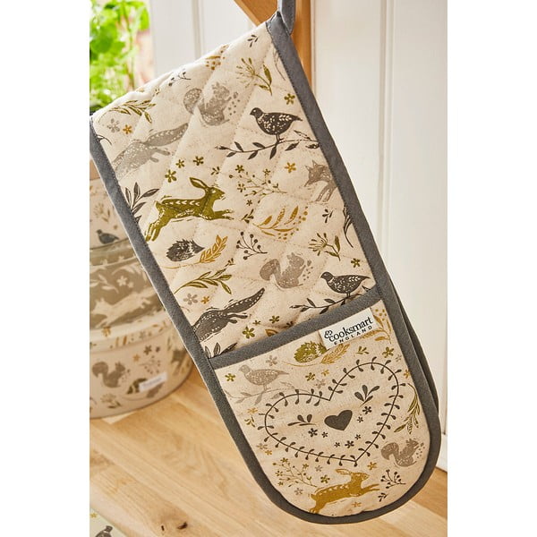 Kokvilnas dubultais virtuves cimds Cooksmart ® Woodie-image-1