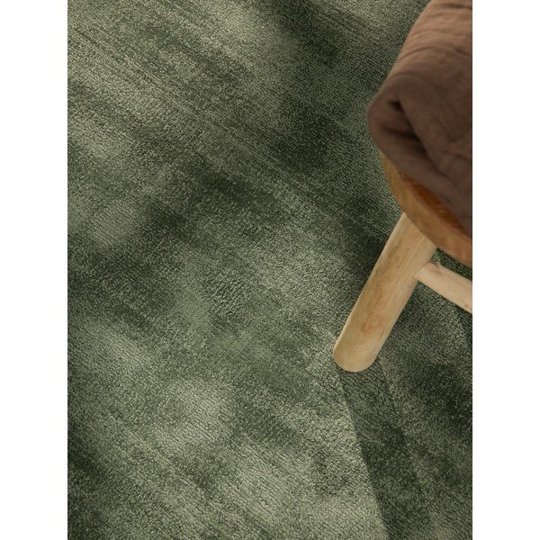 Zaļš ar rokām darināts viskozes apaļš paklājs ø 120 cm Noemi – Vikosa-image-4