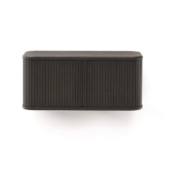 Tumši brūns piekarams skapītis zem izlietnes ar oškoka imitāciju 90x40 cm Mailen – Kave Home