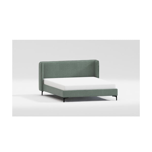 Zaļa polsterēta divvietīga gulta ar redelēm 180x200 cm Basti – Ropez-image-3