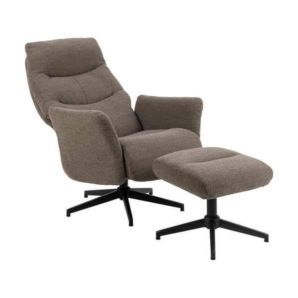 Pelēks/brūns atpūtas krēsls no buklē auduma London – Actona-image-3