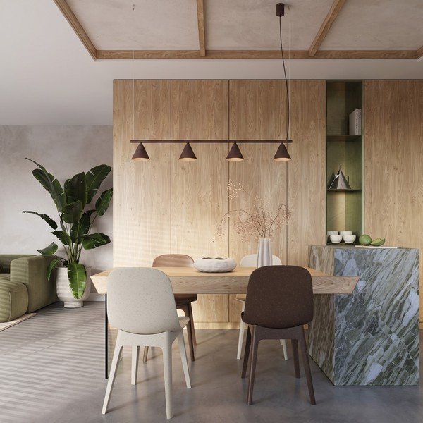 Brūna tērauda piekaramā lampa Zylo – Sollux-image-1