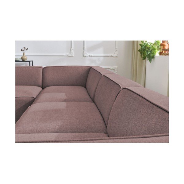 Rozā modulārais stūra dīvāns (ar kreiso stūri/U veida) Megeve – Bobochic Paris-image-3