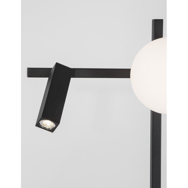 Balta/melna metāla LED stāvlampa ar saliekamu konstrukciju ar stikla abažūru (augstums 150 cm) Joline – Nova Luce-image-3