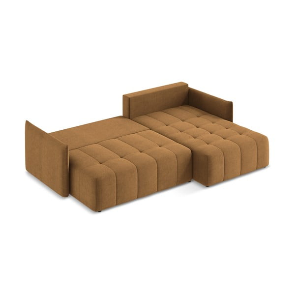 Terakotas oranžs salokāms/ar uzglabāšanas vietu stūra dīvāns (ar labo stūri/ar zvilni) Moku – Makamii-image-4