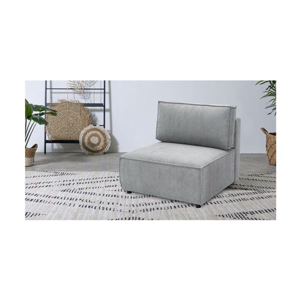 Gaiši pelēks velveta modulārais dīvāns (vidējā moduļa) Nihad modular – Bobochic Paris-image-1