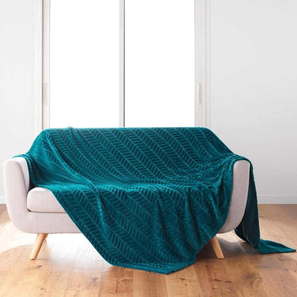 Zaļganzils gultas pārklājs no mikroflaneļa 180x220 cm Arya – douceur d'intérieur