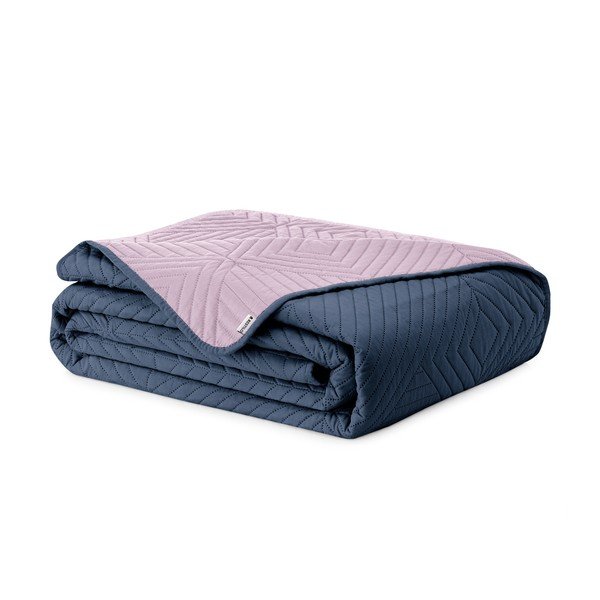 Rozā/tumši pelēks mikrošķiedras stepēts gultas pārklājs 240x260 cm Softa – Restilo