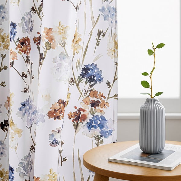 Balts daļēji gaismu necaurlaidīgs aizkars 135x250 cm Solkone – Restilo-image-1