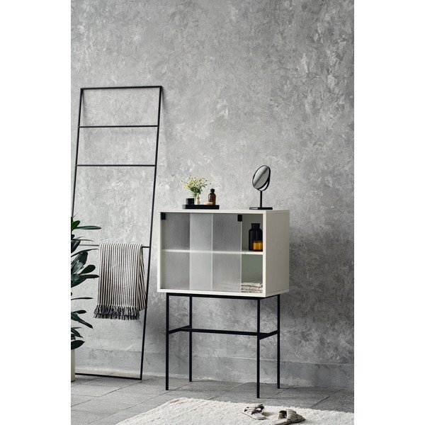 Pelēkbēša vitrīna ar bīdāmām durvīm 70x109x40 cm Lekko – noo.ma-image-1