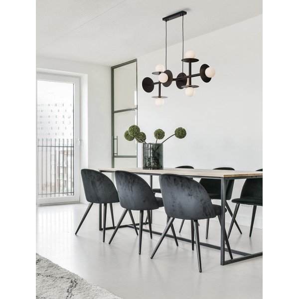 Balta/melna metāla piekaramā lampa ar stikla abažūru Pielo – Nova Luce-image-1