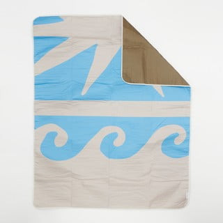 Zili pelēks pludmales paklājiņš Sunnylife Wash Me, 175 x 140 cm