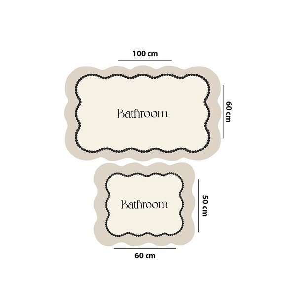 Krēmkrāsas vannas istabas paklājiņi (2 gab.) 60x100 cm Bounde – Foutastic-image-2