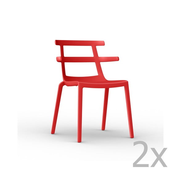 2 sarkanu dārza krēslu komplekts Resol Tokyo