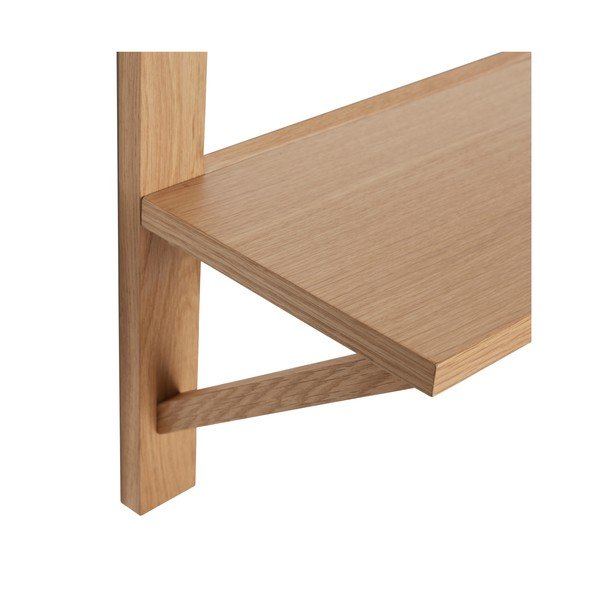 Dabīga toņa daudzlīmeņu sienas plaukts ar ozolkoka imitāciju 70 cm Triarch – Hübsch-image-2