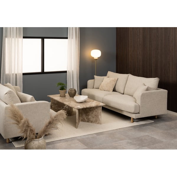 Bēšs marmora žurnālgaldiņš 70x140 cm Vega – Actona-image-3