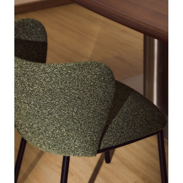 Zaļš polsterēts ēdamistabas krēsls Ciselia – Kave Home-image-2