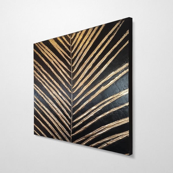 Glezna ar rokām apgleznota 70x70 cm Palm Leaf – Wallity-image-4