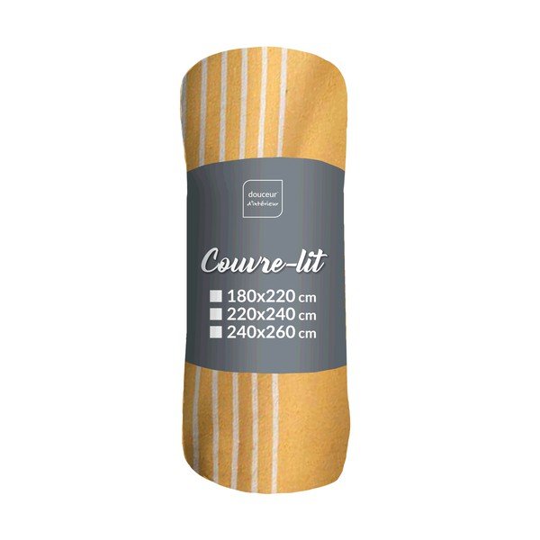 Dzeltens gultas pārklājs 240x260 cm Adele – douceur d'intérieur