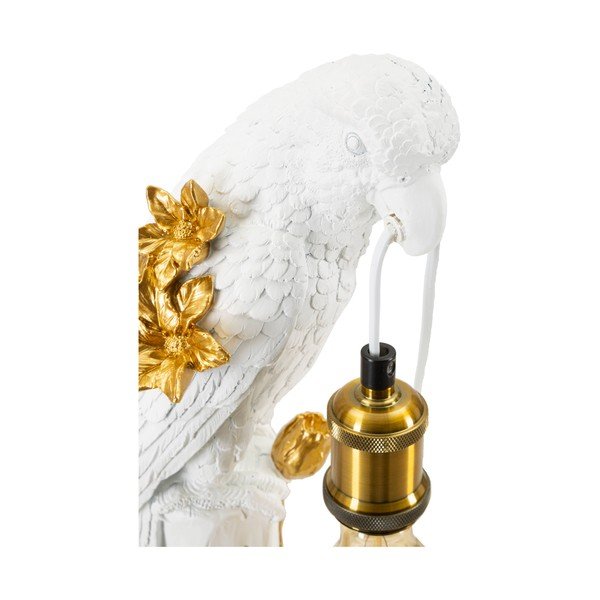 Balta/zelta krāsas galda lampa (augstums 50,5 cm) Parrot – Mauro Ferretti-image-3